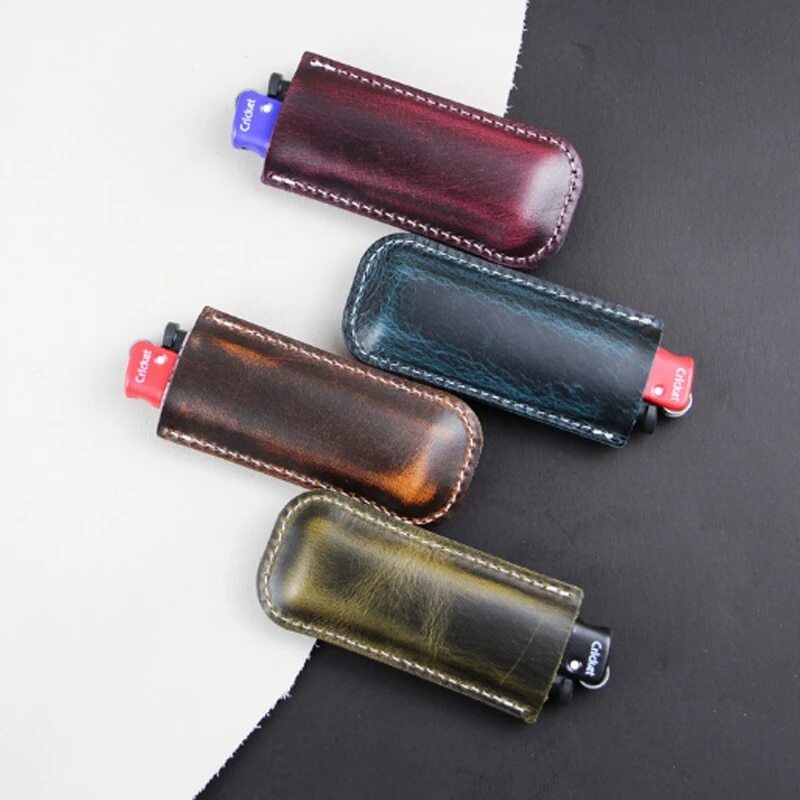 Pure Leather Cowhide Handmade Lighter Case