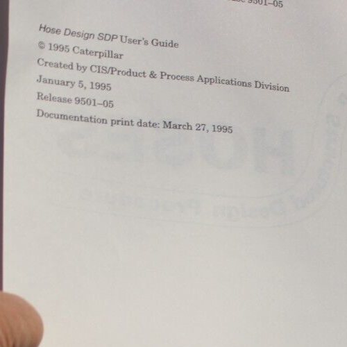 1995 Caterpillar Inc. Hoses Hose Design Structured Design User Doc. Computer