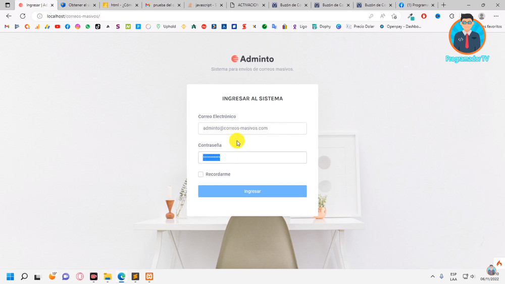 Sistema Web para envíos de correo masivo | PHP, JAVASCRIPT, JQUERY, BOOSTRAP