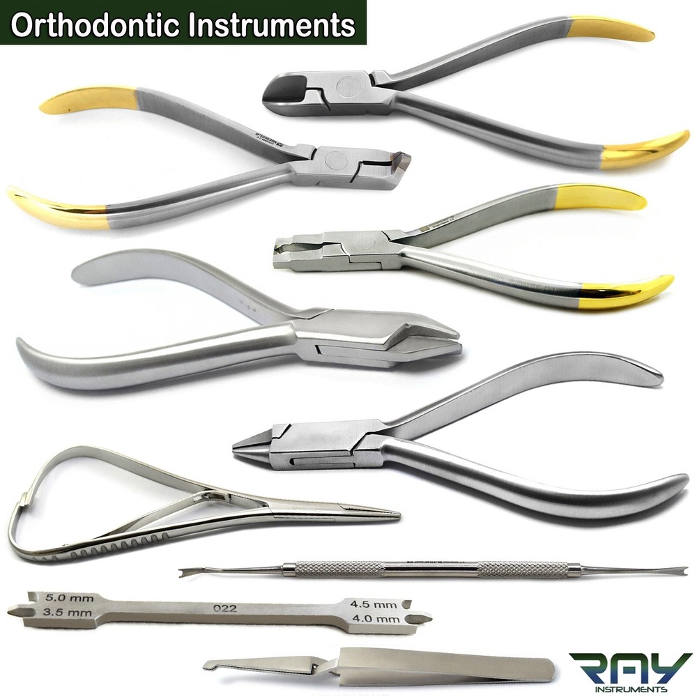 Orthodontic Instruments Kit Bracket & Braces Placing Removing Adjusting Pliers