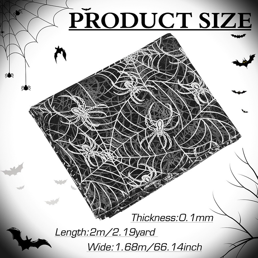 2.19yards/2m Spider Pattern Polyester Fabric for Garment Accessories Black