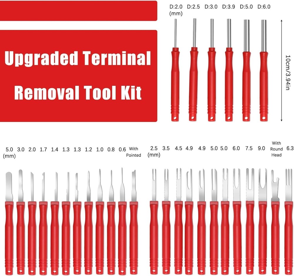34Pcs Terminal Removal Tool Kit, Electrical Pin Removal Tool Kit,Electrical W...