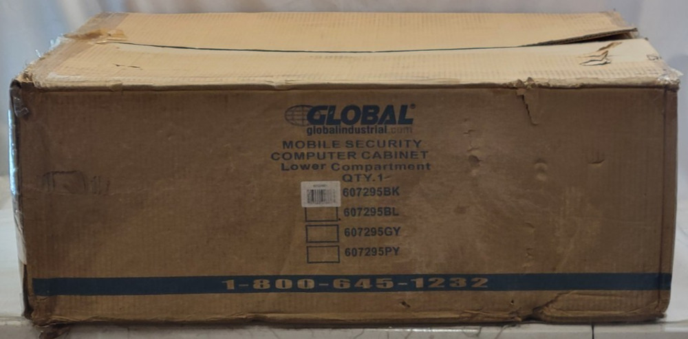 NEW - Global Ind. Mobile Security Computer Cabinet Lower Compartment 607295BK