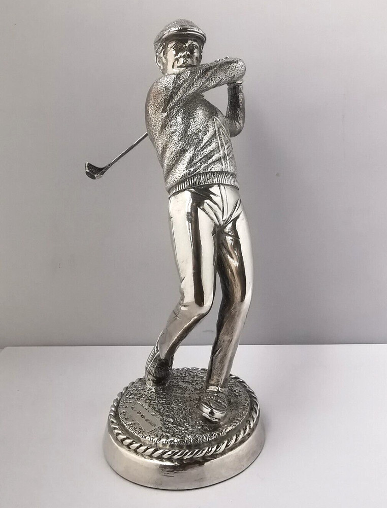 Large 8 Inch Solid Silver Golfer Figurine Or Trophy - Sheffield 1987