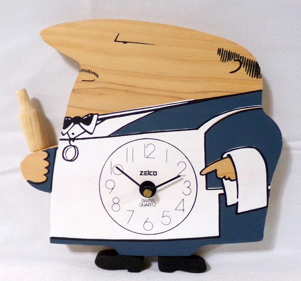 Zelco Mid Century Modern Butler Wall Clock