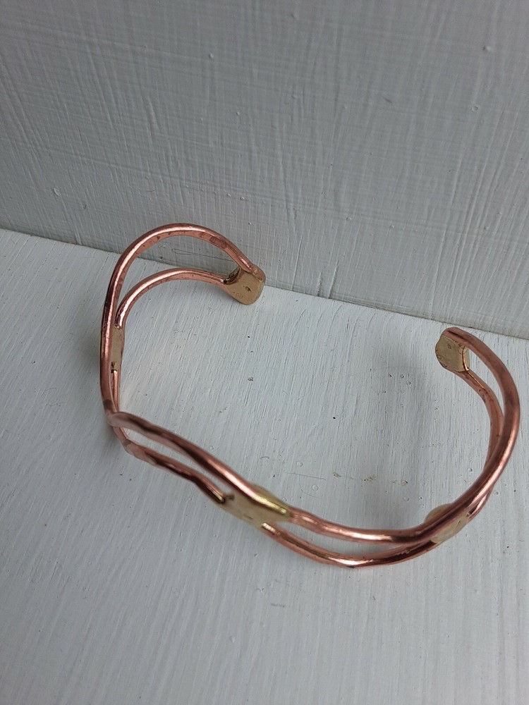 Copper and brass cuff bracelet, handmade