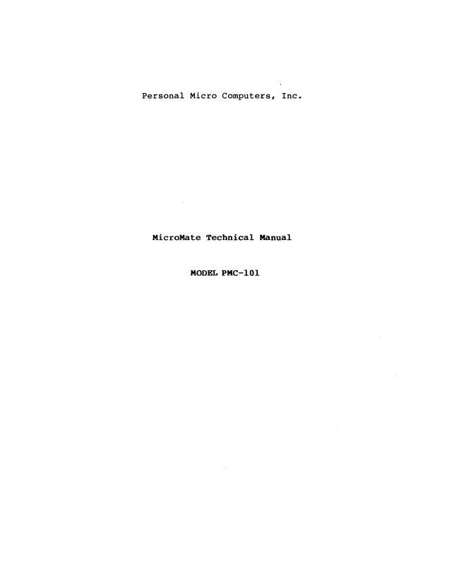 MicroMate PMC-101 Technical Manual PDF Copy 4G USB Stick