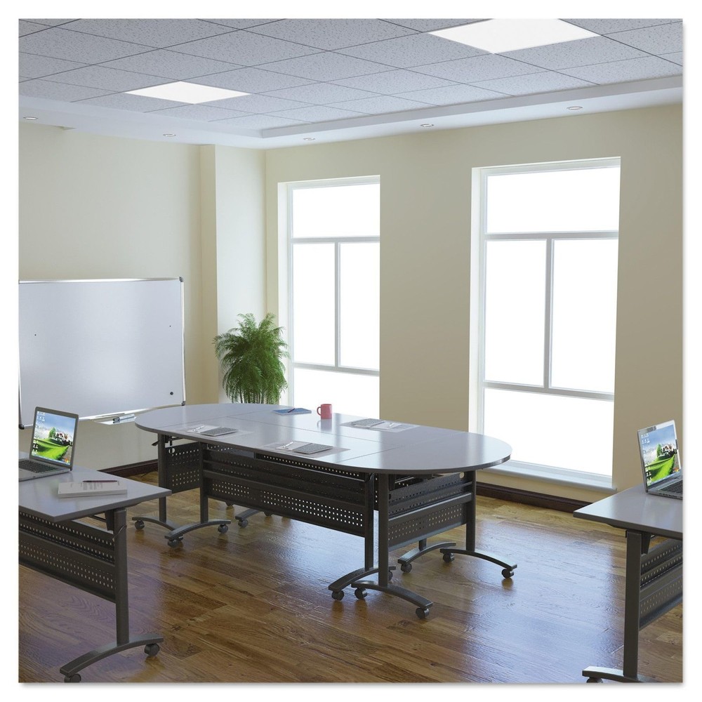 Reversible Laminate Table Top, Rectangular, 59.38w X 23.63d, White/Gray
