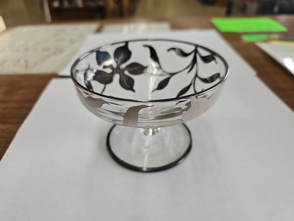 Vintage Silver Inlay Sorbert Dish