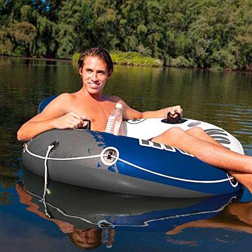 58825EP Inflatable Floating Lounge: Comfortable Backrest – Blue River Run 1