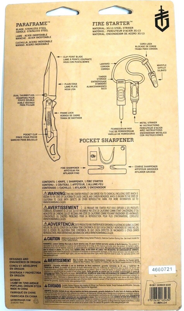 Gerber Paraframe Folding Knife Combo Kit
