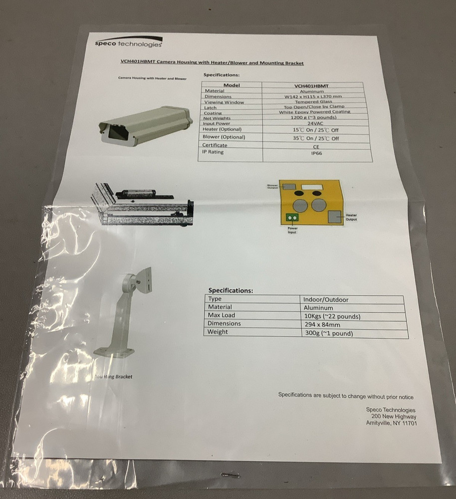 Speco Technologies VCH401HBMT CCTV Housing Wall/Ceiling Mount (m27)
