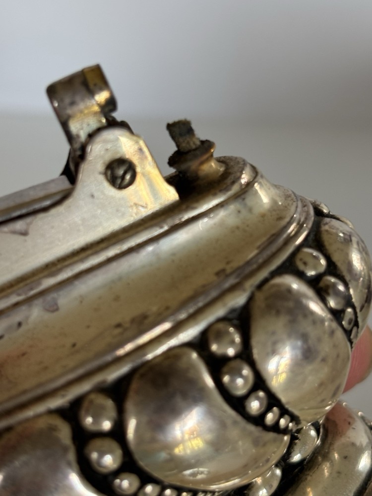 Vintage Ronson Crown Table Lighter Silver Plated with Box