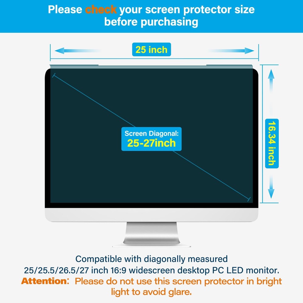MOSISO 25-27 inch Computer Blue Light Blocking Screen Protector Inch
