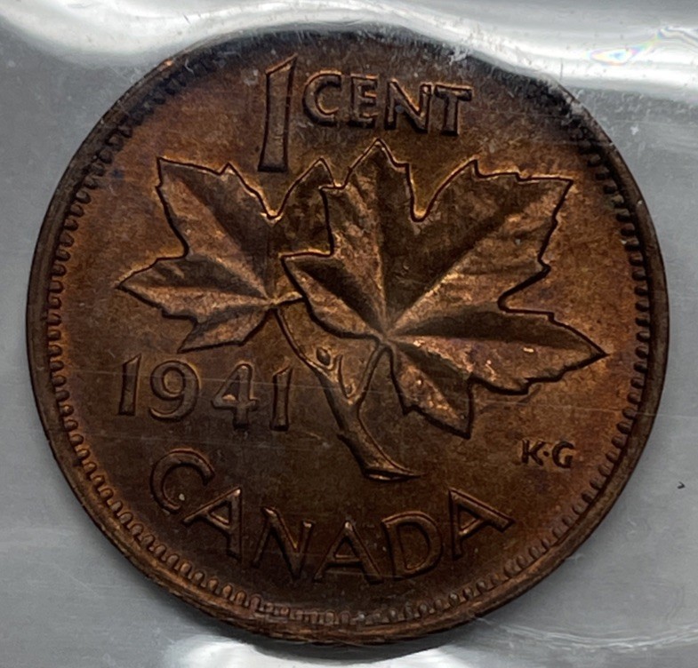 1941 Canada Small Cent ICCS Certified MS-63. C-2145
