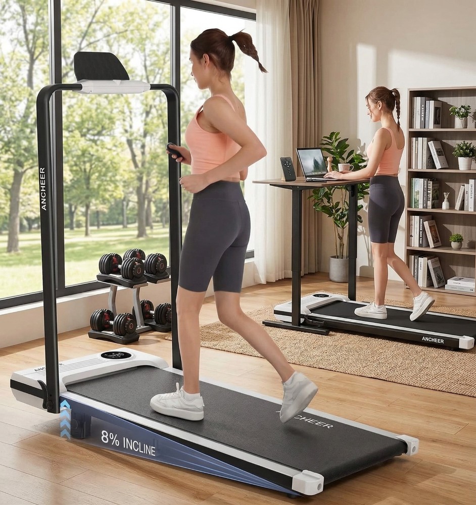 Folding Walking Pad Treadmill with Incline,Portable Exercise Machine with Remote