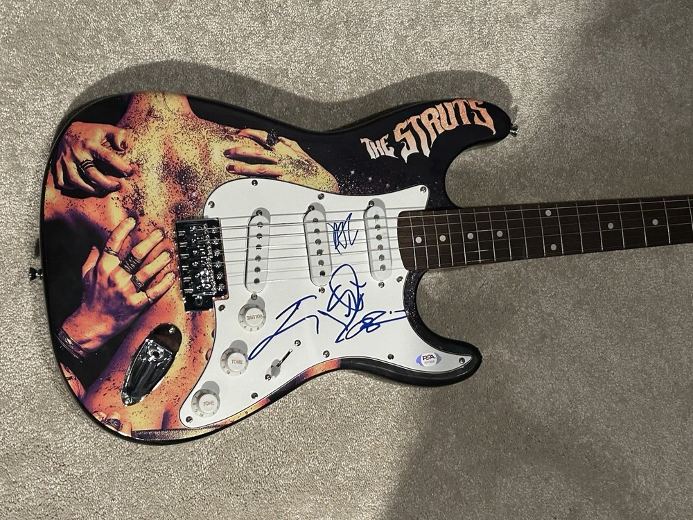 The Struts Signed Guitar Autographed Custom Artwork PSA COA