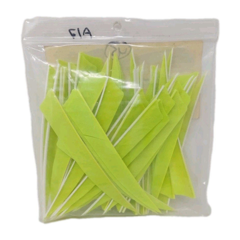 45 Count Gateway Archery Arrow Feathers 5" Left Wing: Shield Lemon Lime Green