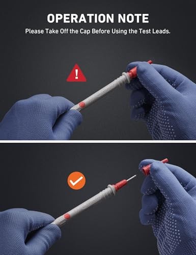 Digital Multimeter TRMS 6000 Counts Volt Meter Ohmmeter Auto-Ranging Black