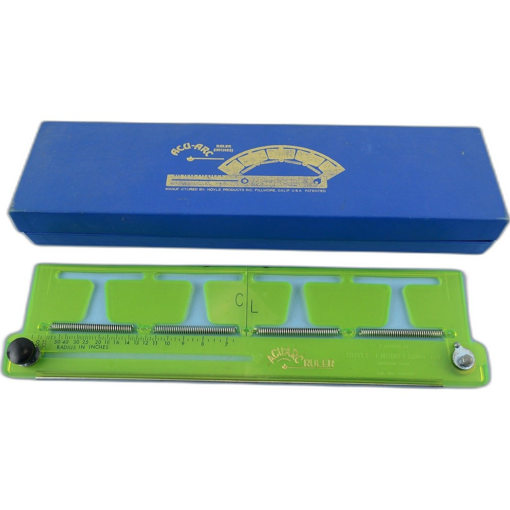 Vintage ACU-ARC Adjustable Curve Ruler Drafting Tool Hoyle Engineering w/ Case