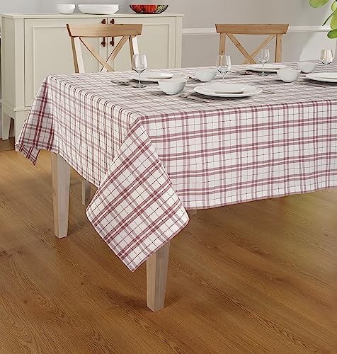Cotton Table Cloth - Rectangle Table Cover 104" x 60" (Rectangular) Pink Dobby