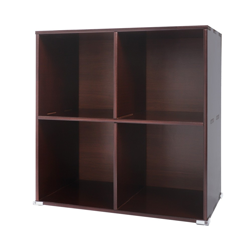 Solid Wood Bookshelf with Compartments Floor-Standing Solid Wood Cube Bookcase