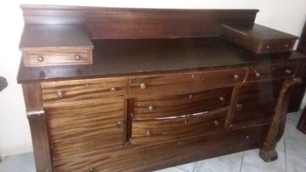 Large Antique Solid Mahogany Buffet