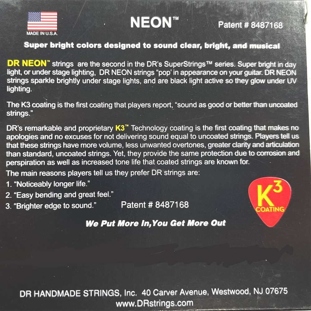 DR Guitar Strings Electric 2 Sets Neon Multicolor 10-46