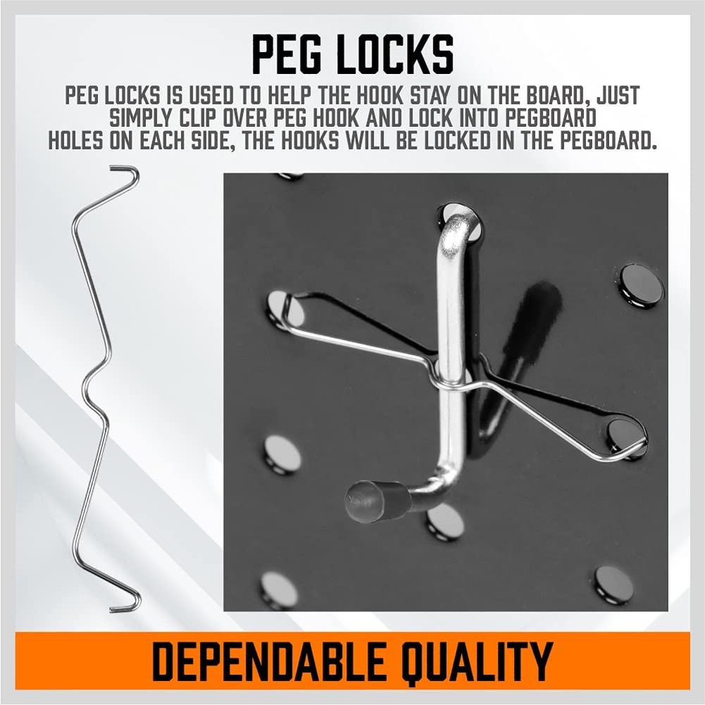 150 PCS Pegboard Hooks Assortment Kit – 15 Types Heavy Duty Pegboard with Bin...