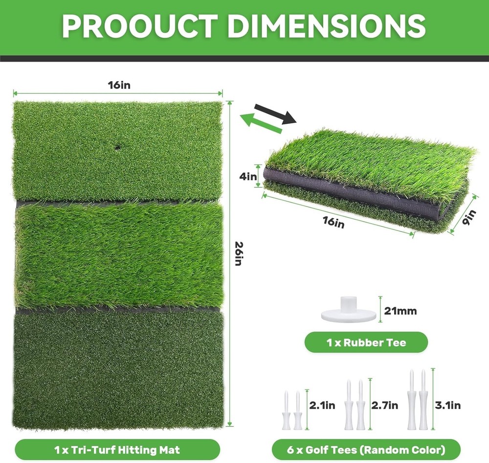 Golf Hitting Mat, Golf Training Mat for Swing Path Feedback Detection Batting...