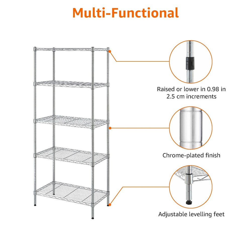 Amazon Basics 5-Shelf Adjustable, Storage Shelving Unit, (200 Pound Loading Capa