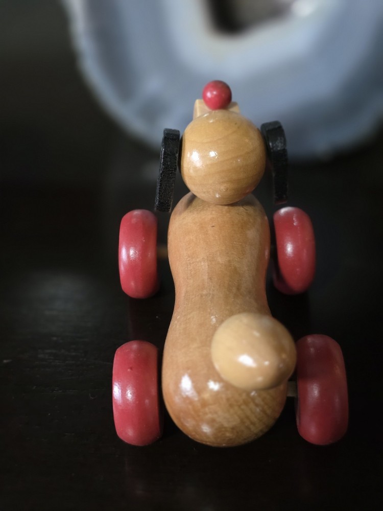 Vintage Pull String Wooden Dog. No String.