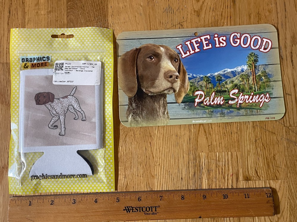 GERMAN SHORTHAIRED POINTERS 2 DOG DECALs, Koozie, Magnet