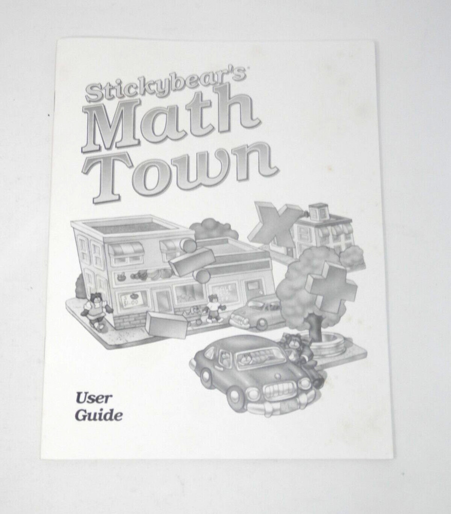Vintage Stickybear's Math Town Macintosh Software - Floppy Disc Big Box Complete