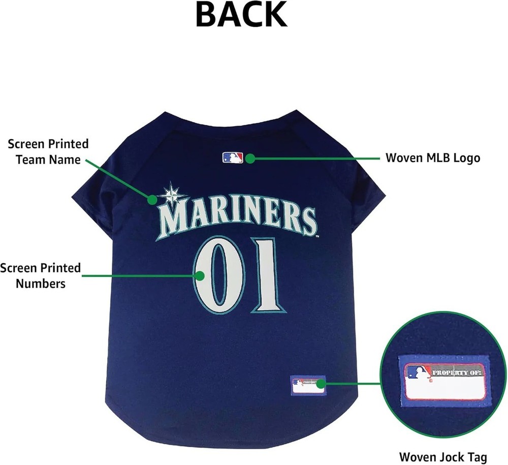Seattle Mariners MLB Dog Pet Jersey (all sizes)