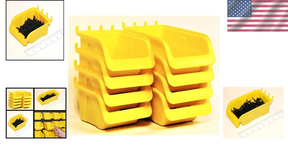 Pegboard Accessories Kit - 8 Bins for Craft & Workshop Storage Solutions