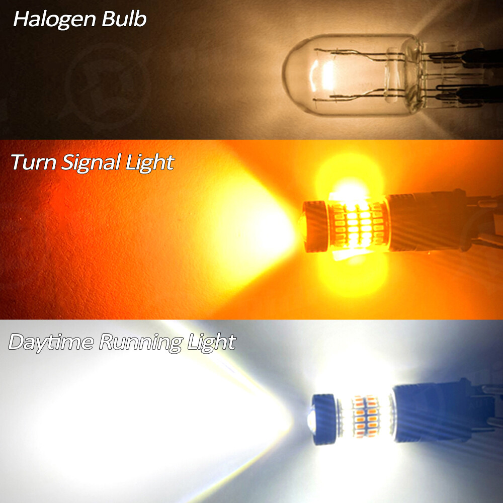 For Chevy Silverado1500 2500 White/Amber Switchback LED Turn Signal Light Bulbs