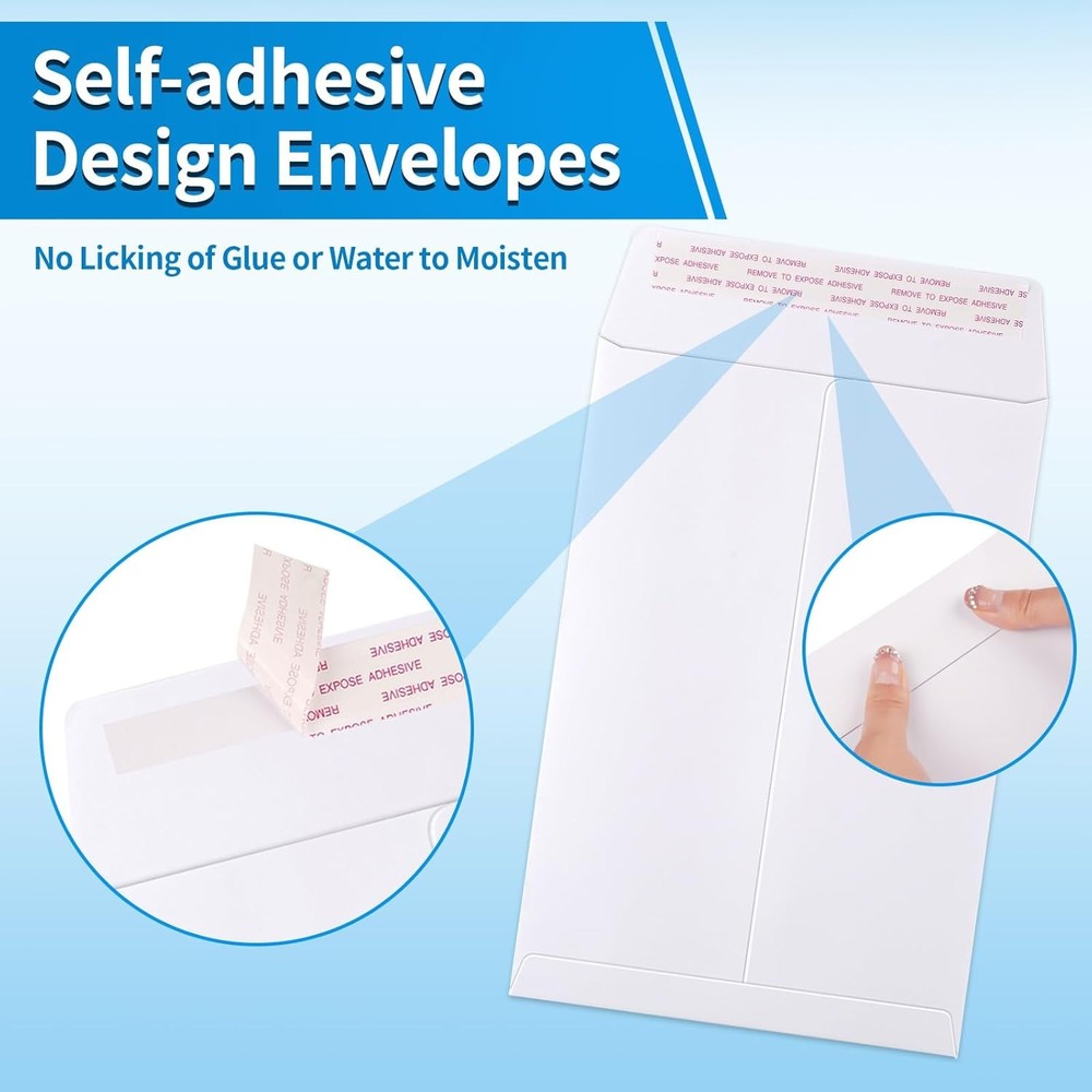 100 Pack 6x9 Catalog Mailing Envelopes Mailers Peel Self Seal White