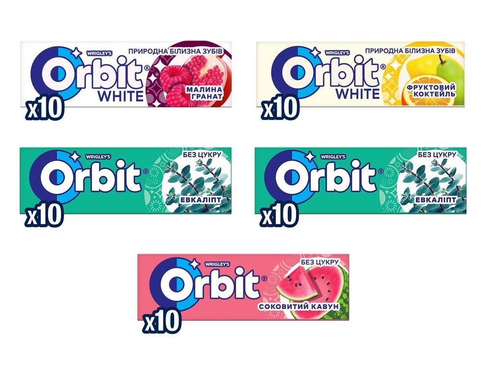 50 Pack Wrigley’s Orbit Sugar Free Fruit Mint Chewing Gum