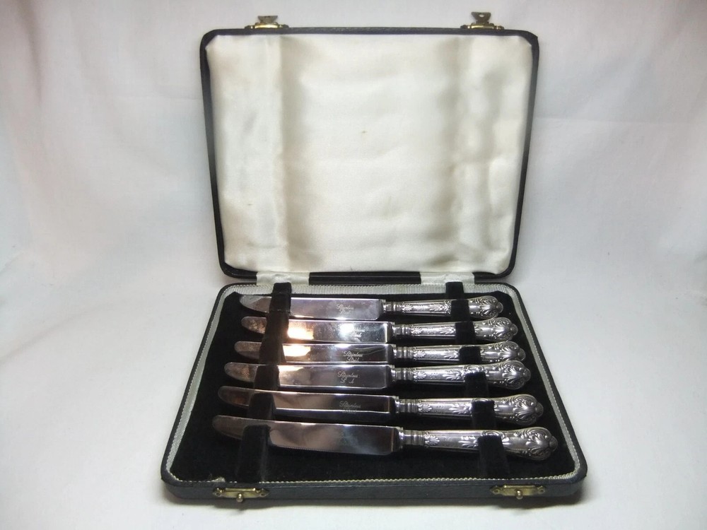 Sterling Solid Silver Tea Fruit Cutlery x 6 FB Sheffield Queens Pattern Six 126g