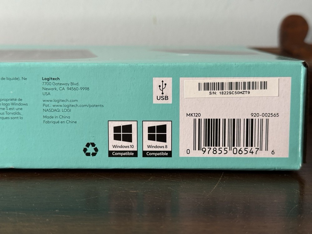 NEW Logitech Desktop MK120 USB Wired Mouse & Keyboard Combo Comfortable PC & Mac