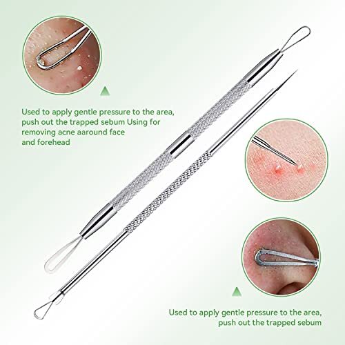 Pimple Popper Tool Kit,Blackhead Remover Tool 5 Pcs Blackhead Extractor Tool