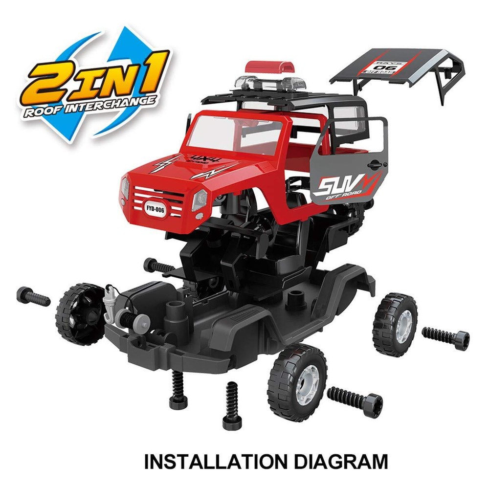FYD 2In1 Take Apart Jeep Car STEM Learning Assembly Playset with Functional