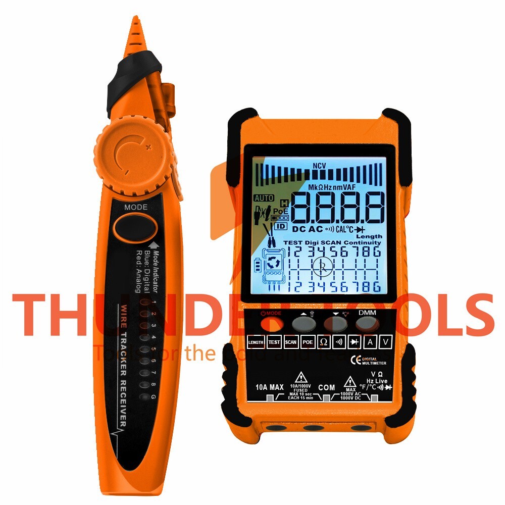 Thunder Tools 500M Handheld Portable Cable Tester with LCD Display Analogs