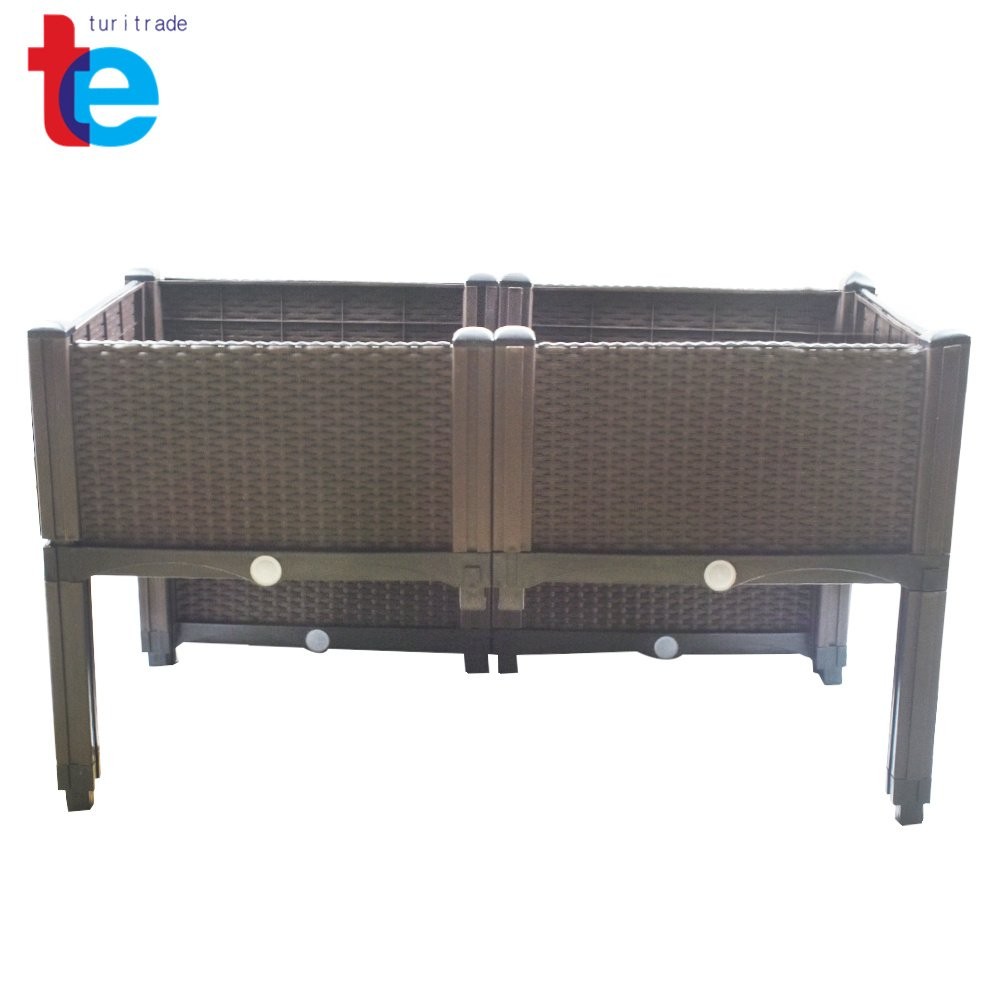 1x Elevated Rectangular Garden Bed Flowers Vegetable Growing Planter Care Box