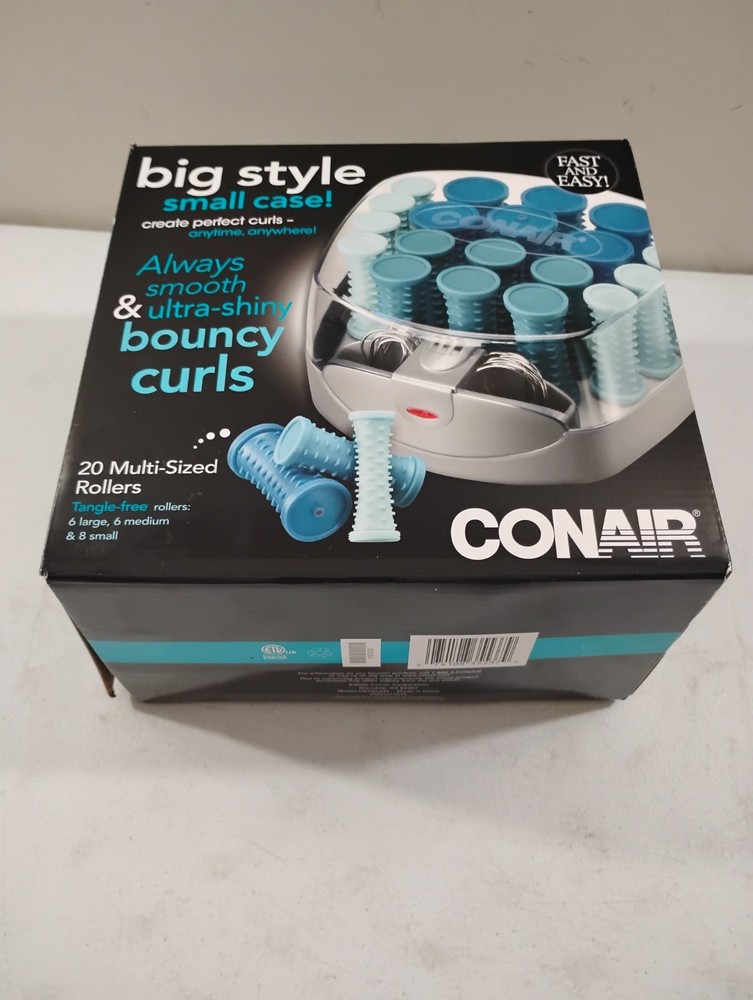 Conair Big Style Small Case Compact 20 Multi Size Hot Rollers Clips Tested Works