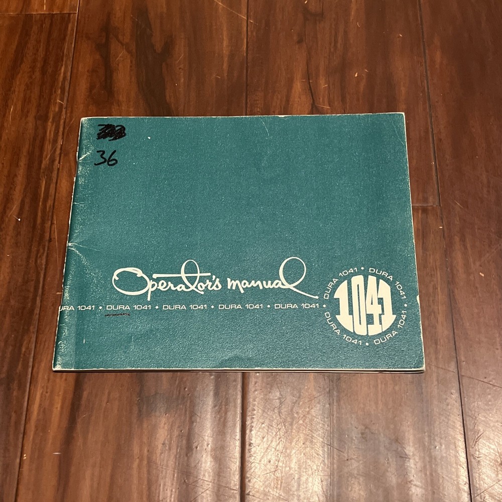 Dura 1041 Operation Manual