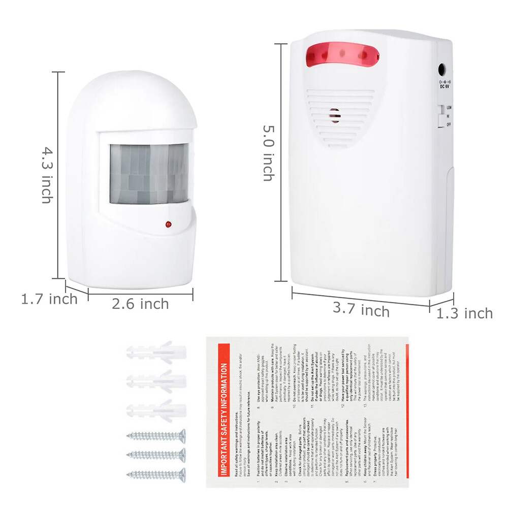 Wireless Driveway Alarm Infrared Motion Sensor Home Garage Alert Security System