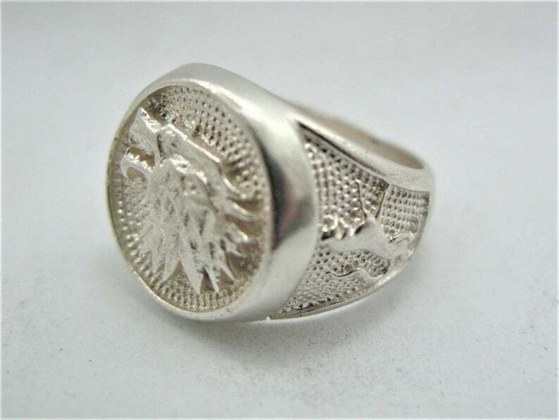 MENS WOLF HEAD RING IN 925 SILVER CRAFTSMANSHIP