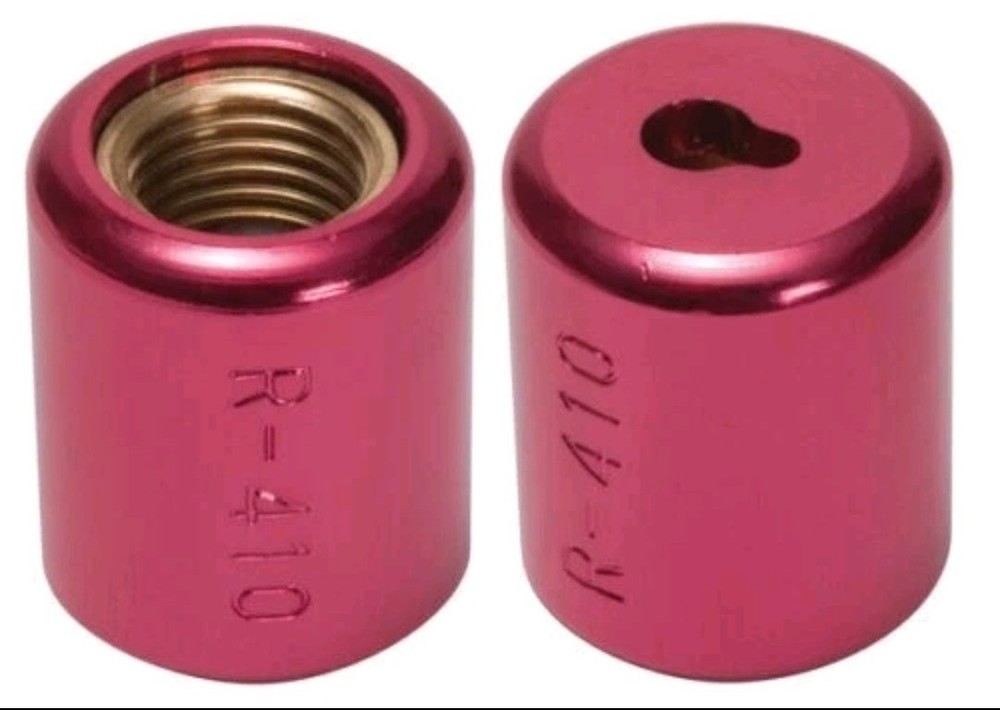 2 Heating & Air R-410 Metal Refrigerant Lock Red Security Caps